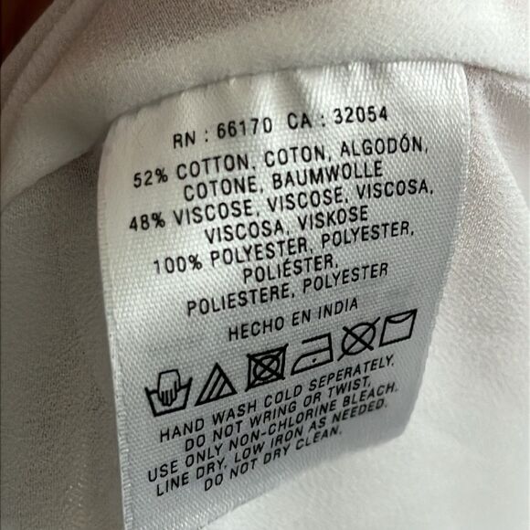 EUC ANTHROPOLOGIE LEIFNOTES white Eyelet Gold Beaded Swing Dress Sz 4 - Picture 12 of 12